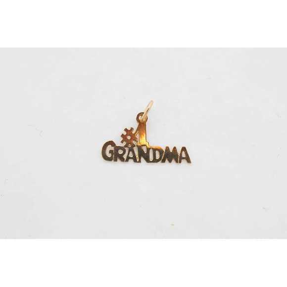 Estate Sale 14k Yellow Gold Grandma Charm Pendant - Vintage Style 0.75 Width - Picture 1 of 4